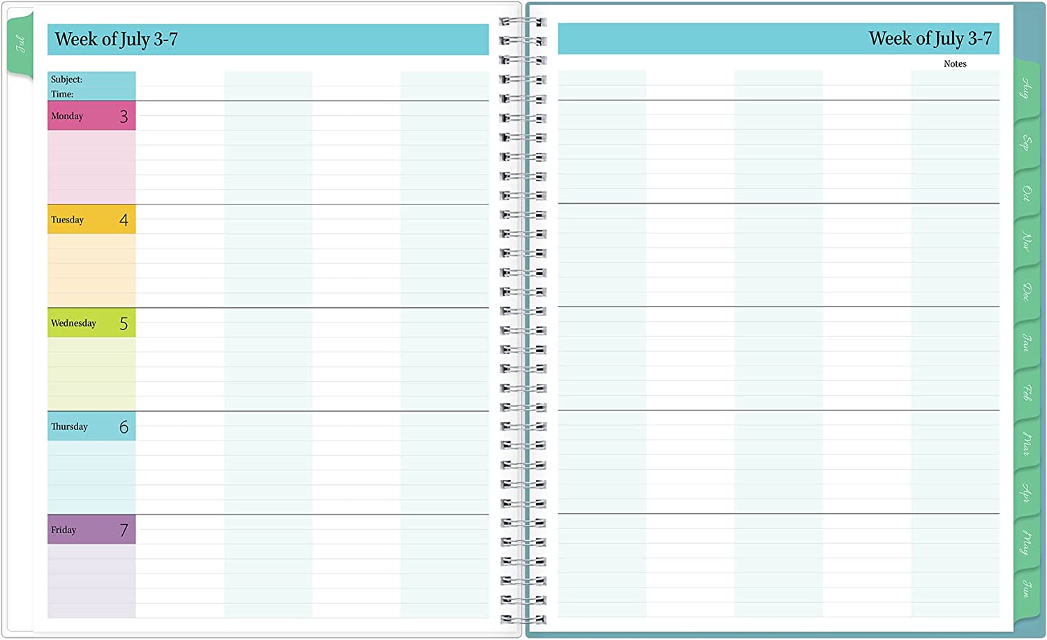 Blue Sky 2022-2023 Academic Year Teacher Weekly & Monthly Lesson Planner, 8.5" x 11", Flexible Cover, Wirebound, Dots (100330-A23) - Image 3